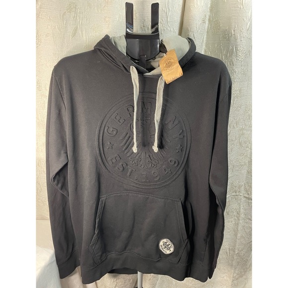 Germany Eagle Hoodie Mens XL Black Pullover Sweatshirt With Tags Authentic - Picture 1 of 9